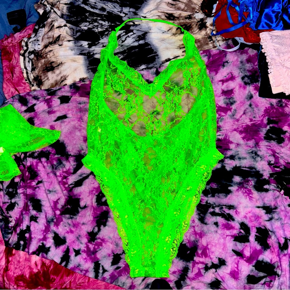 Neon Slime Rave Bodysuit💚Size M